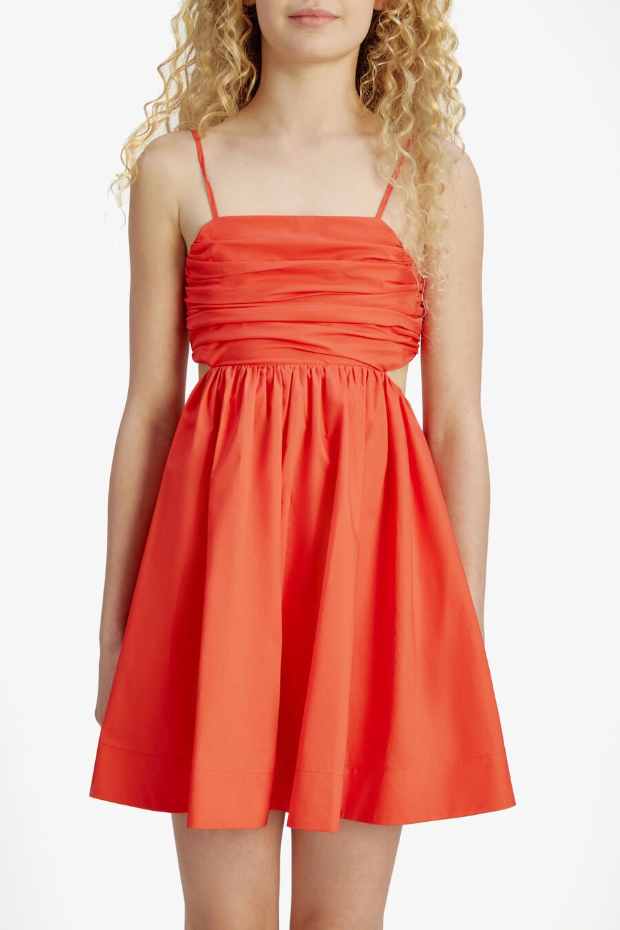 ZARELA POPLIN DRESS in colour POPPY RED