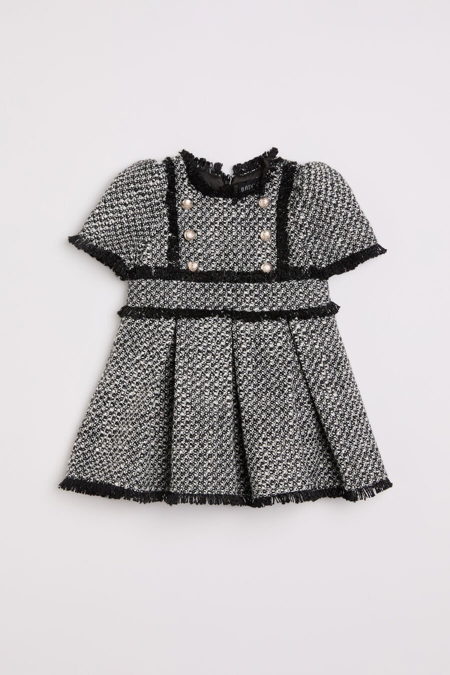 DELFINA BOUCLE DRESS in colour Black & White