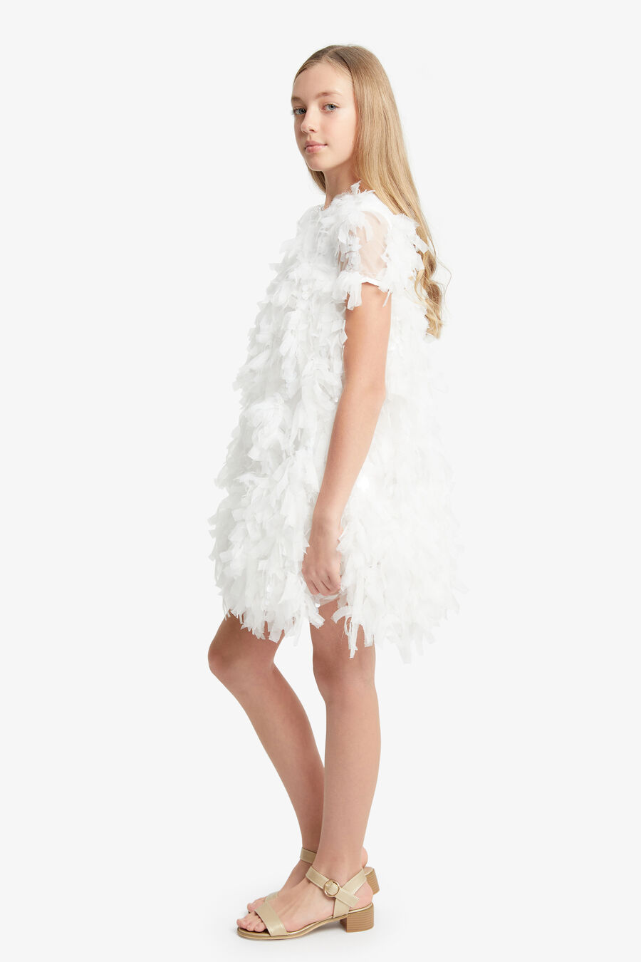 MALLORY TIERED DRESS in colour ORCHIDWHT