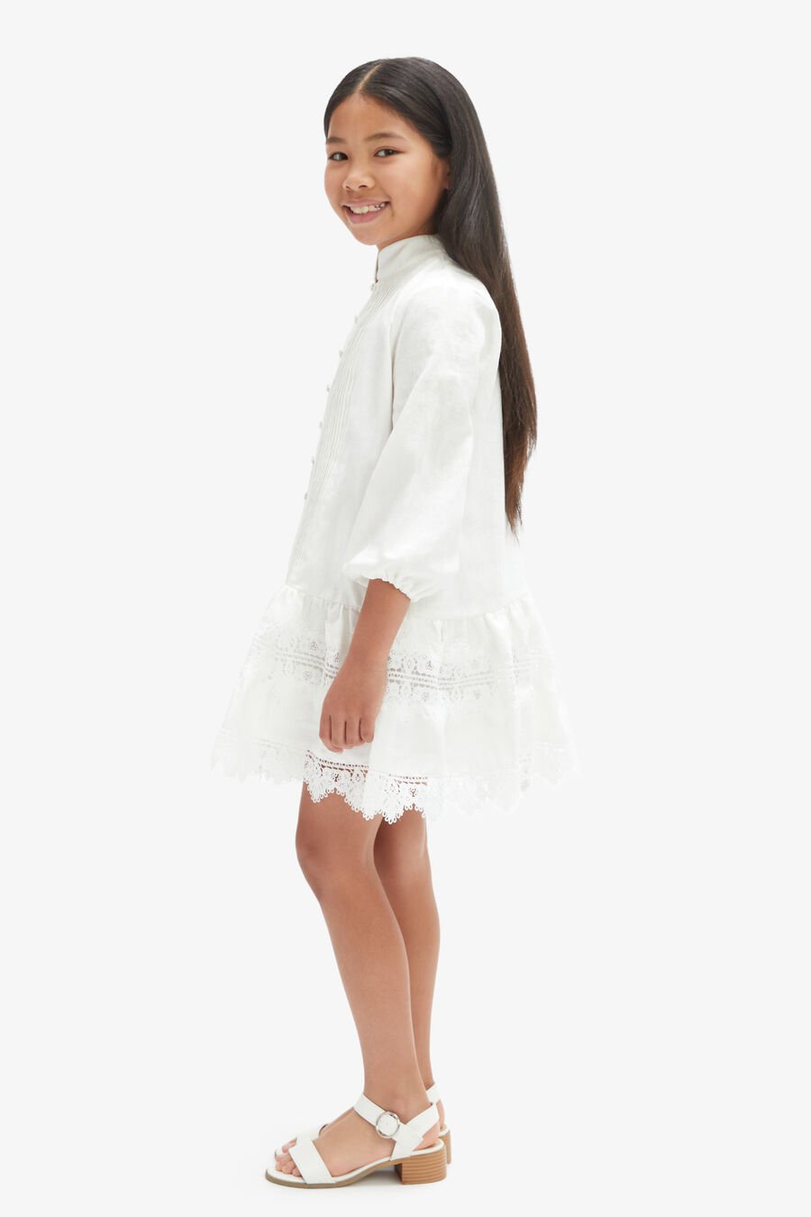 ANAIS MINI SHIRT DRESS in colour WHITE