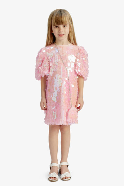 Cotton-blend Jacquard Dress - Kids - Light Blue | 100994 Giselle