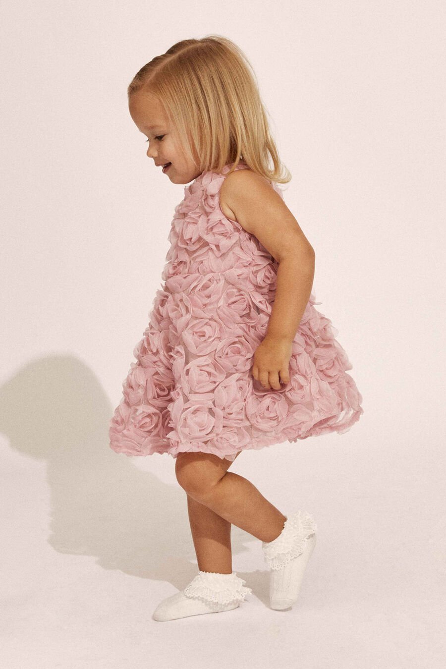 PIA ROSETTE DRESS in colour ROSE