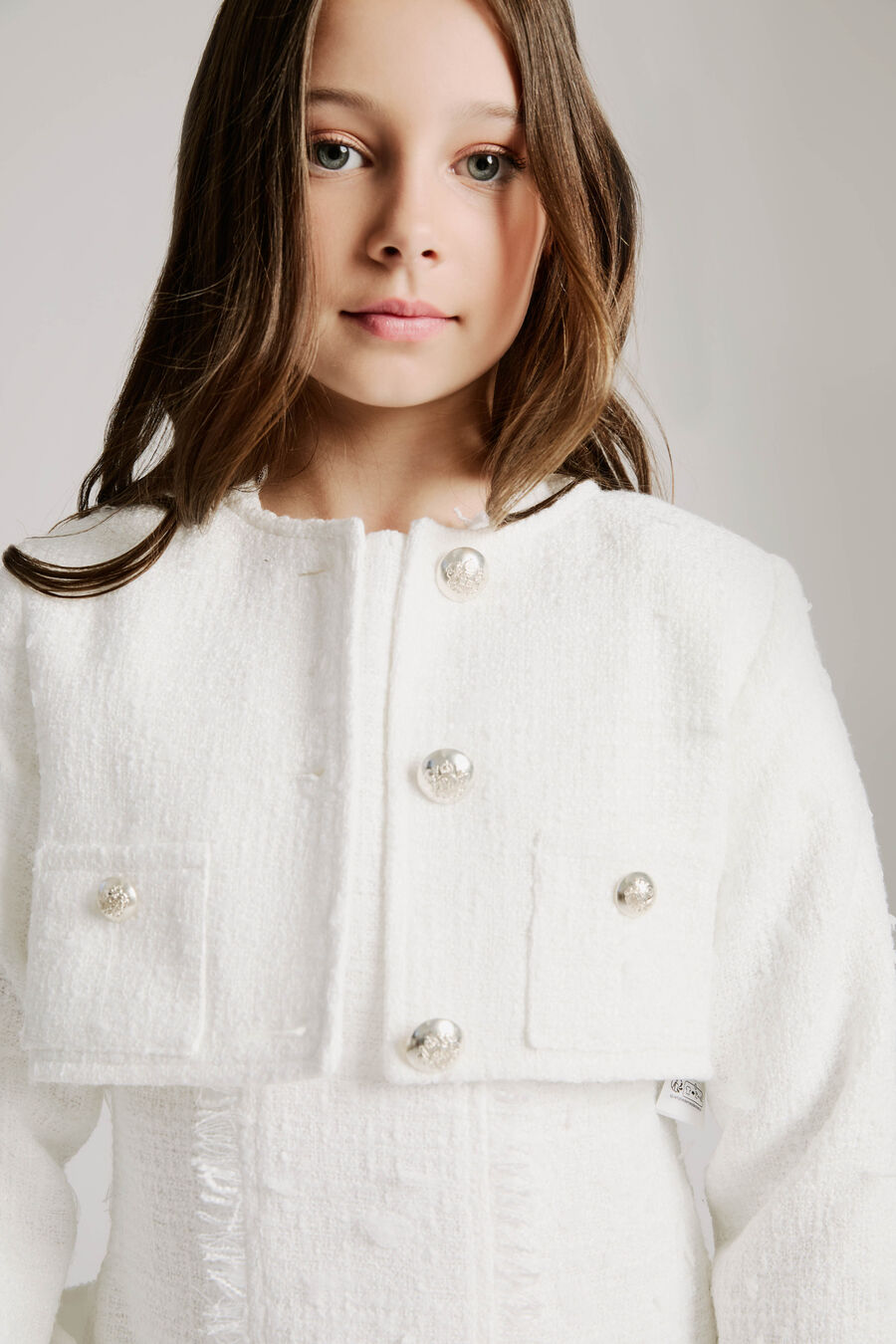 SUTTON BOUCLE CROP JACKET in colour WHITE