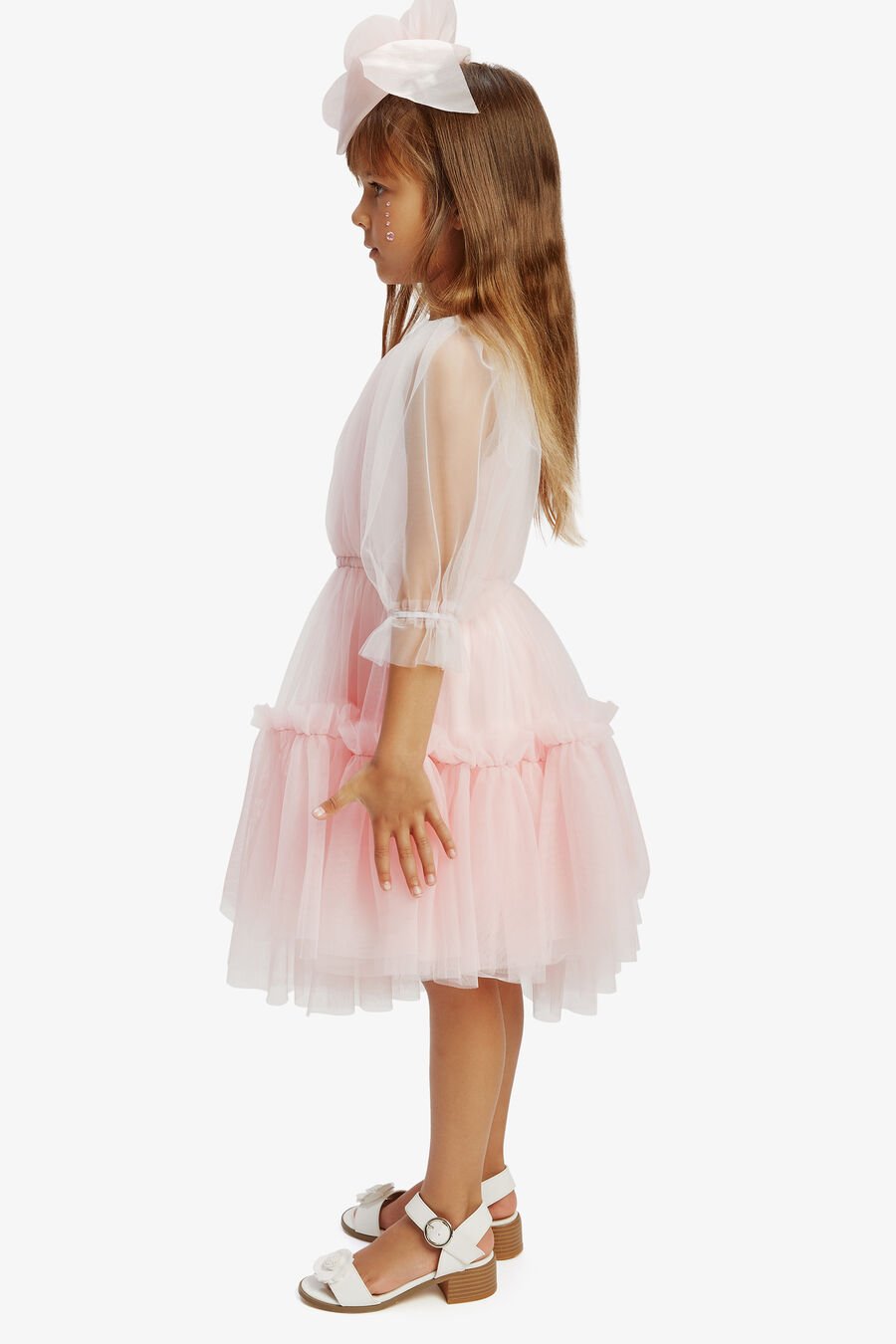 SIARA OMBRE TULLE GOWN in colour PINK DAWN