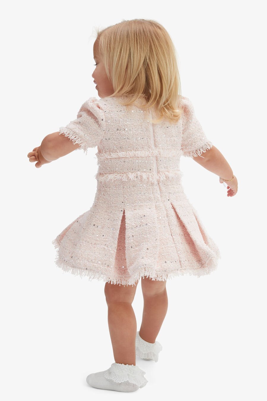 RILEY BOUCLE DRESS in colour PINK