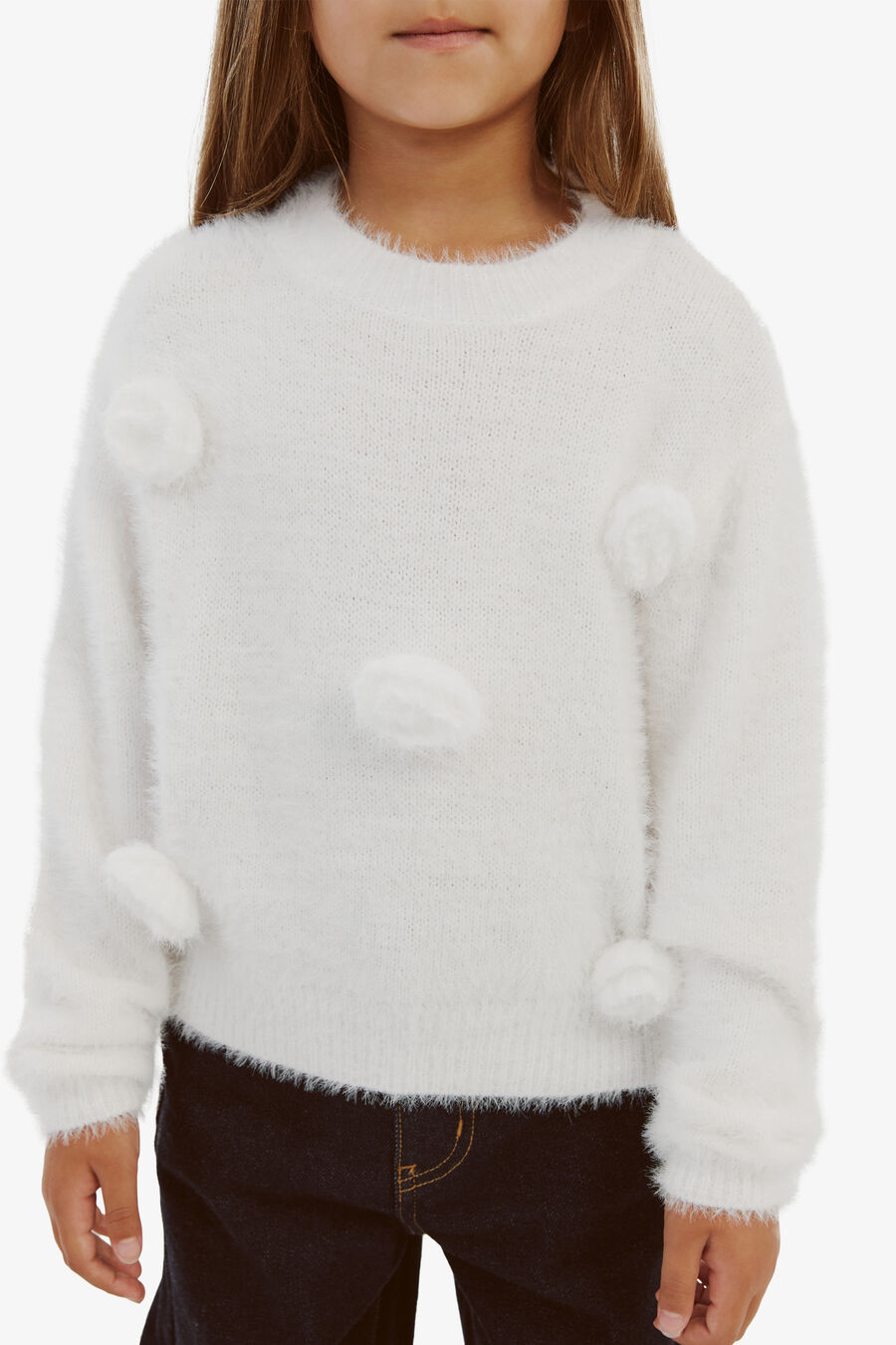 OPHELIA ROSETTE TOP in colour IVORY
