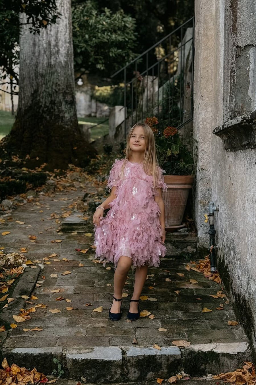 MALLORY TIERED DRESS in colour PETAL PINK