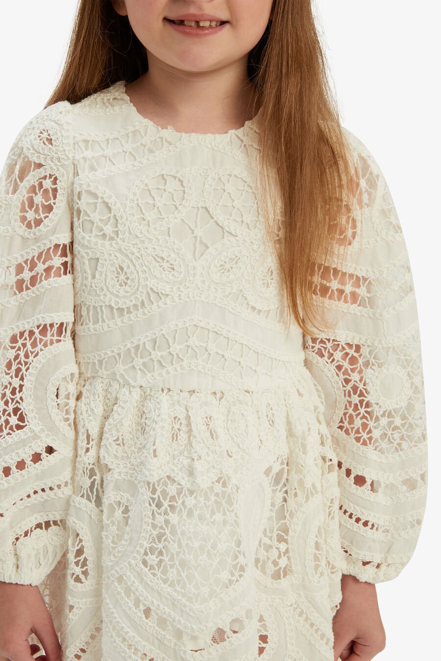 MARGOT CROCHET LACE DRESS in colour ORCHIDWHT