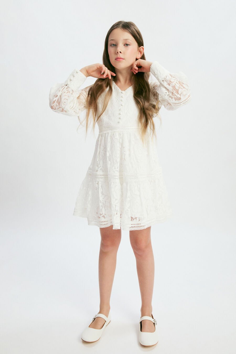 VERONICA LACE DRESS in colour WHITE