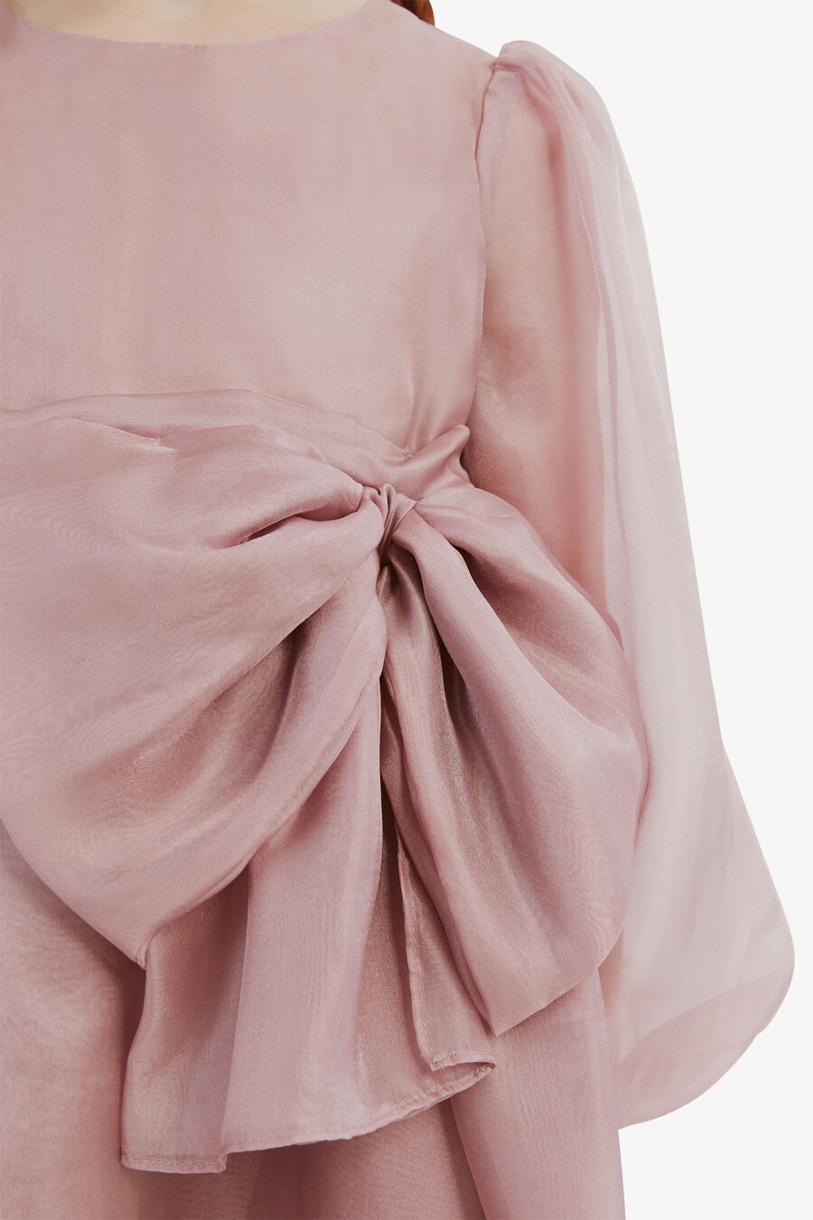 ENYA ORGANZA MINI DRESS in colour DUSTY ROSE