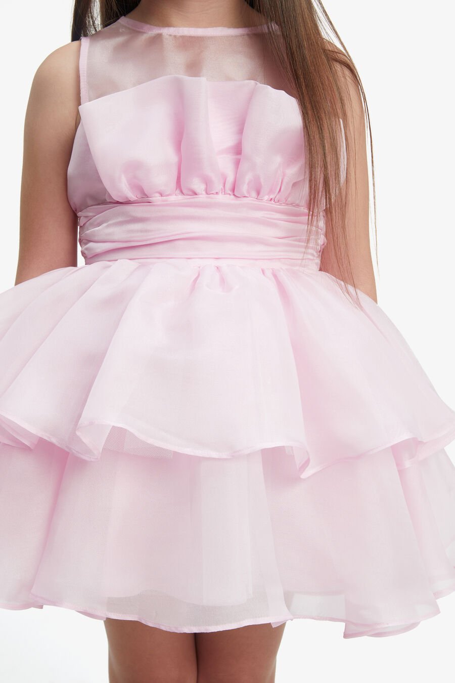 FALLON ORGANZA MINI DRESS in colour LILI PINK