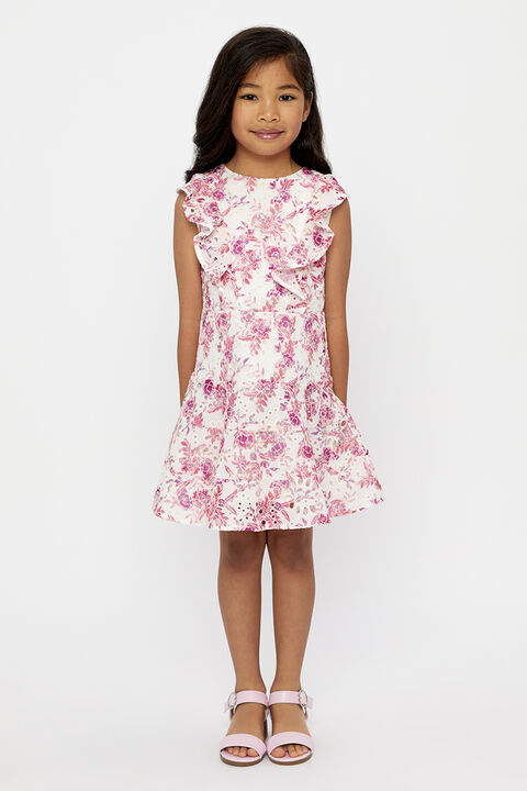 GIRLS SADIE BRODERIE MINI DRESS in colour JET BLACK