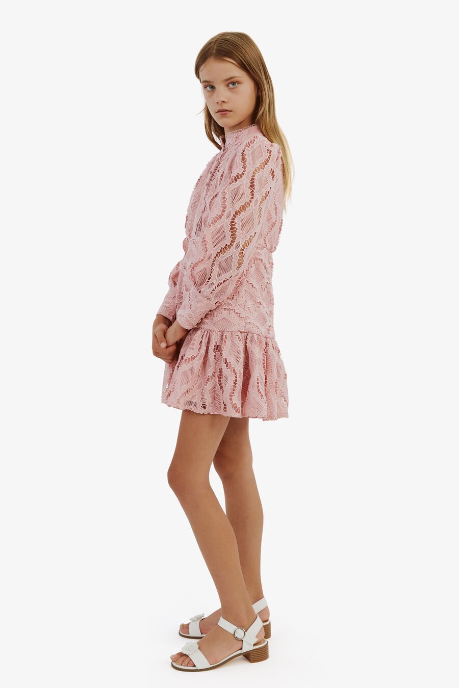 TALINA LACE DRESS in colour Cloud Pink