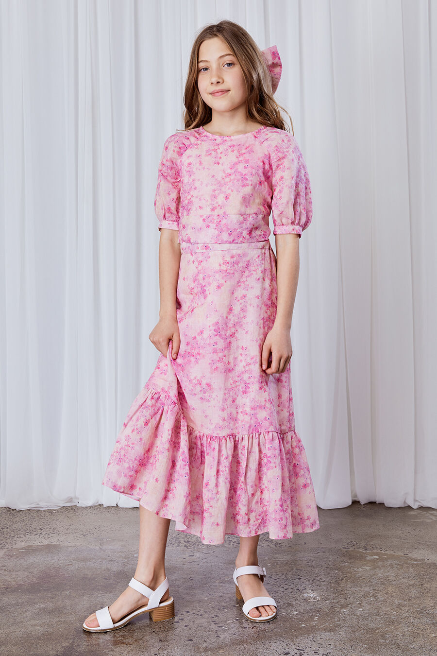 girls essie floral top