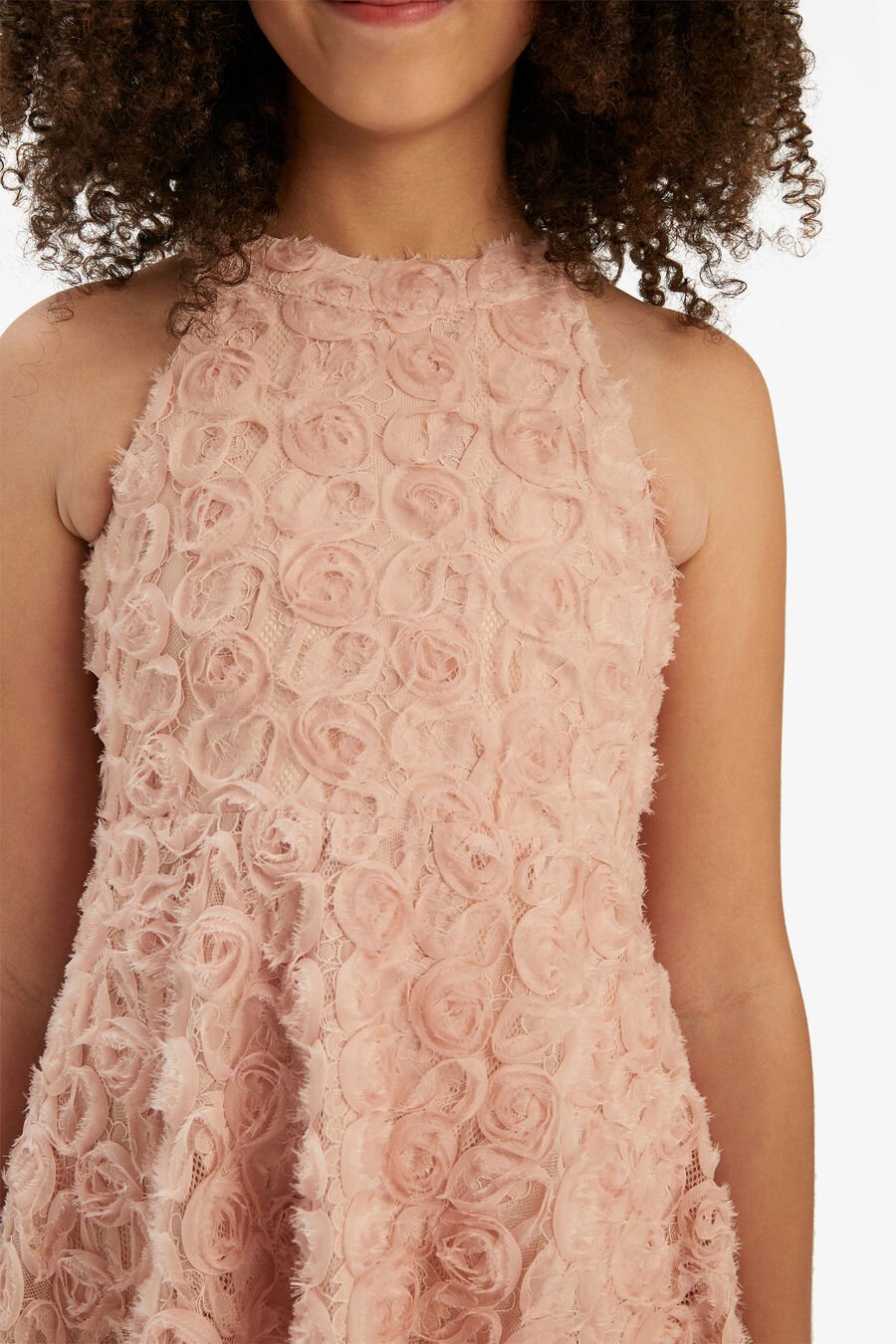 LIZELLE ROSETTE DRESS in colour DUSTY ROSE