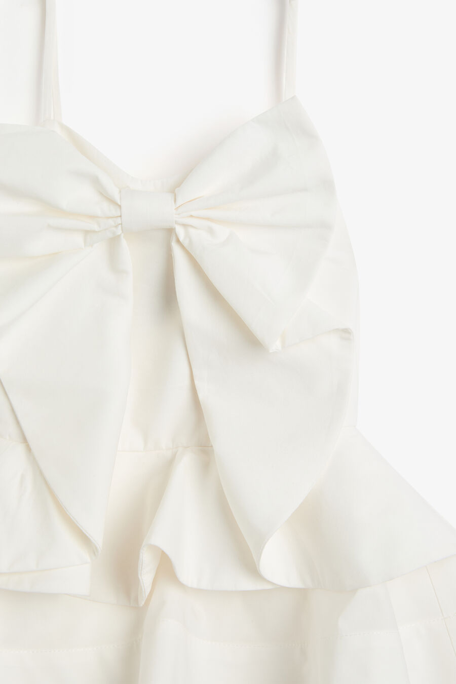 TULIP POPLIN BOW DRESS in colour Orchid White