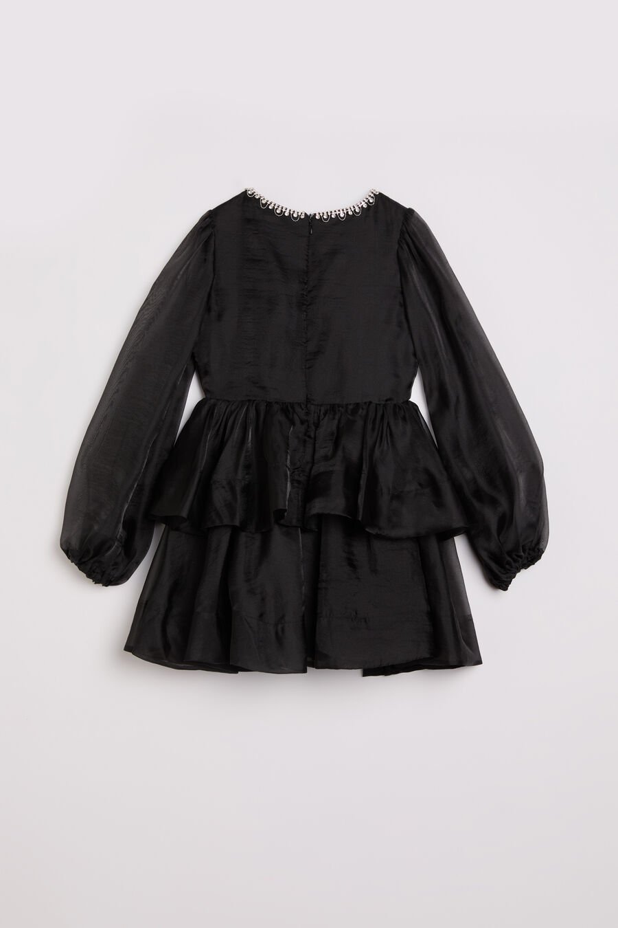 WEDNESDAY ORGANZA TRIM DRESS in colour BLACK