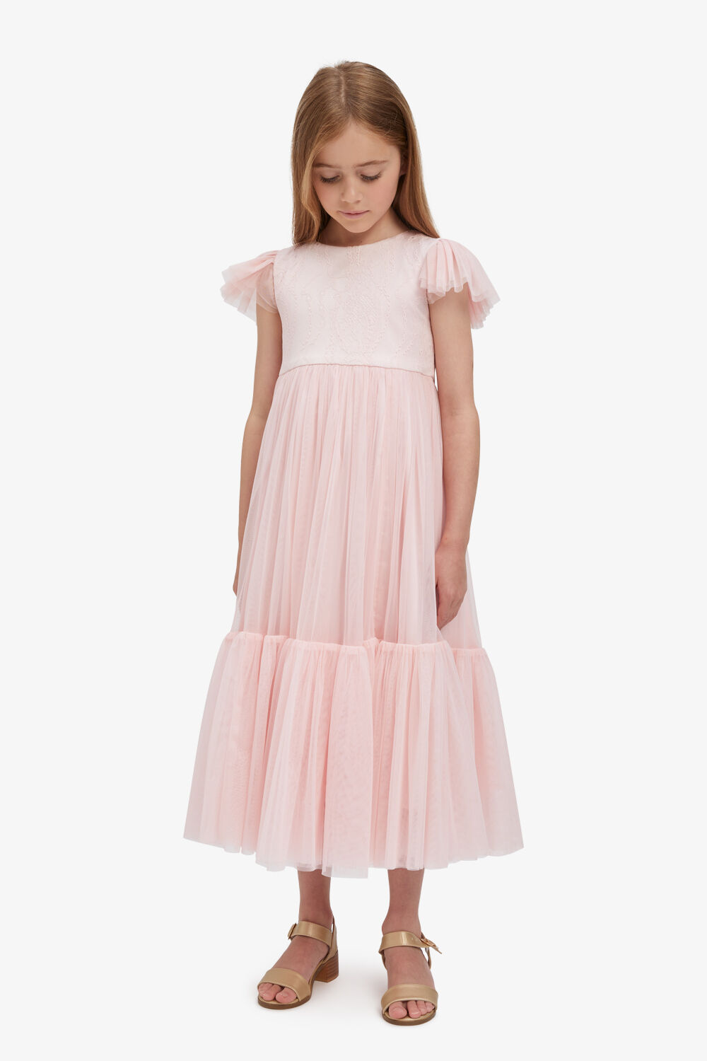 GIRLS KAIA TULLE GOWN in colour JET SET