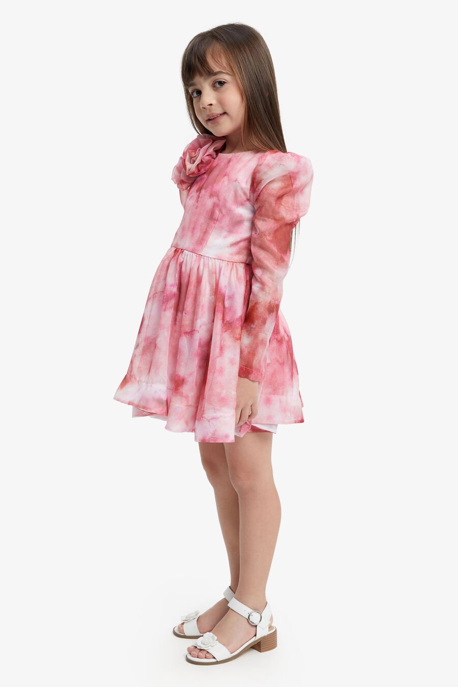 CUPID FLOWER MINI DRESS in colour Pink Tie Dye