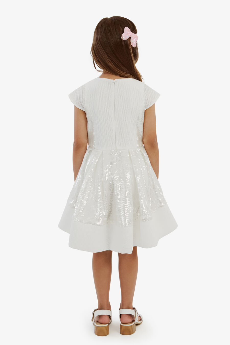 AVA STARLET SEQUIN DRESS in colour WHITE
