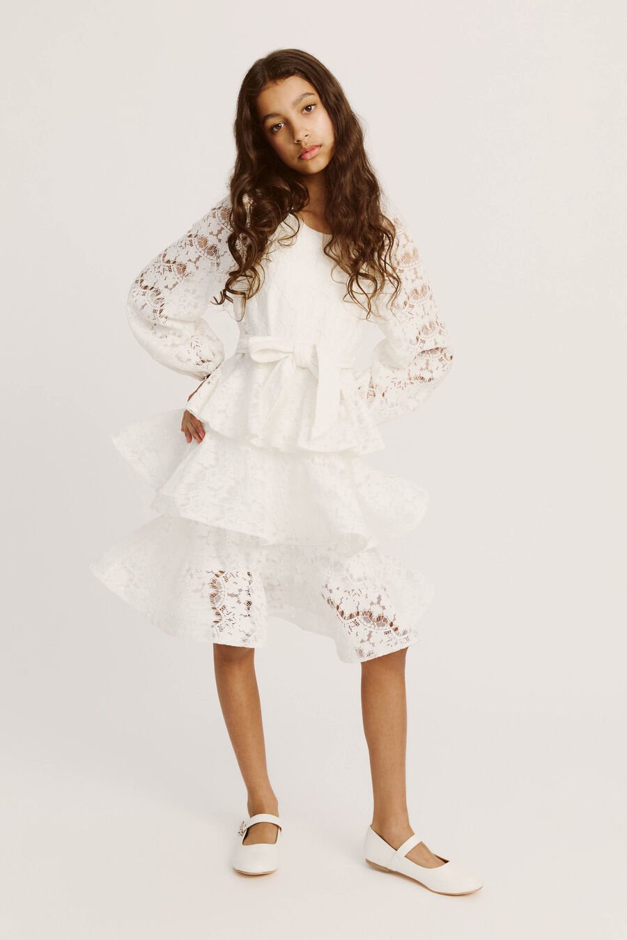 CATALINA LACE DRESS in colour Orchid White