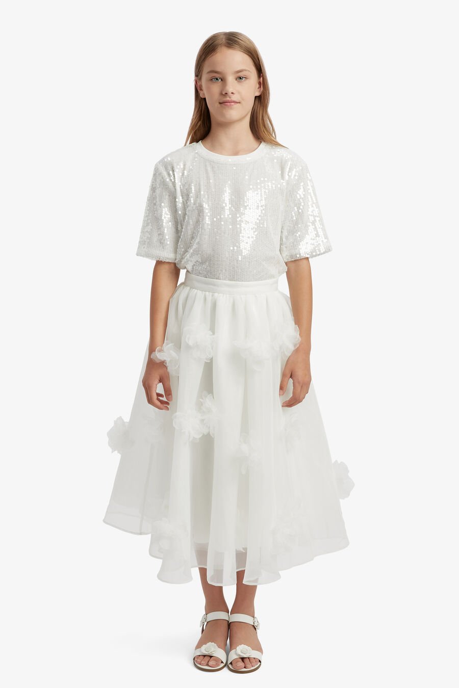 LENNY FLORAL SKIRT in colour IVORY