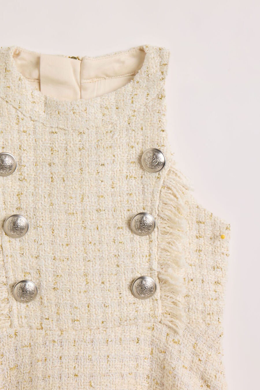 ROMA BOUCLE DRESS in colour IVORY BCLE