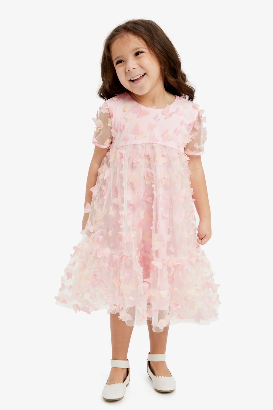 BUTTERFLY TIERED DRESS in colour PASTEL MUL