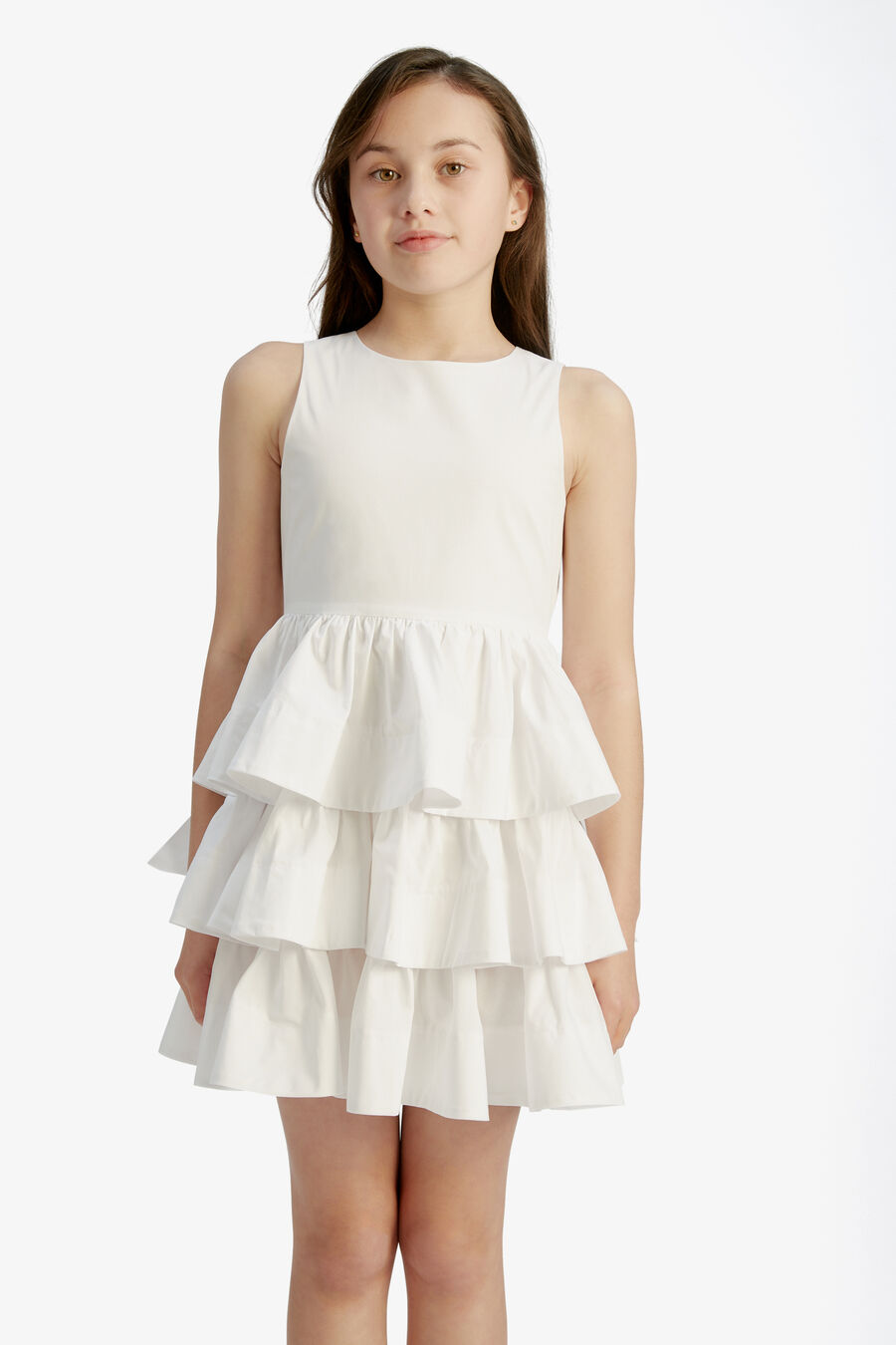 GIA POPLIN DRESS in colour WHITE