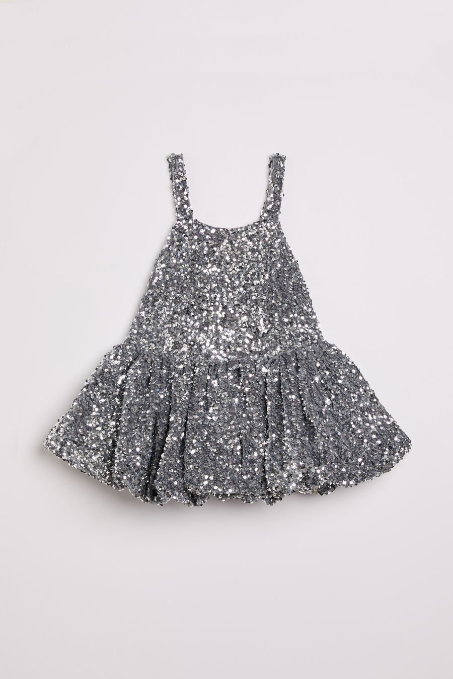ALANNA SEQUIN BUBBLE DRESS in colour SILVER