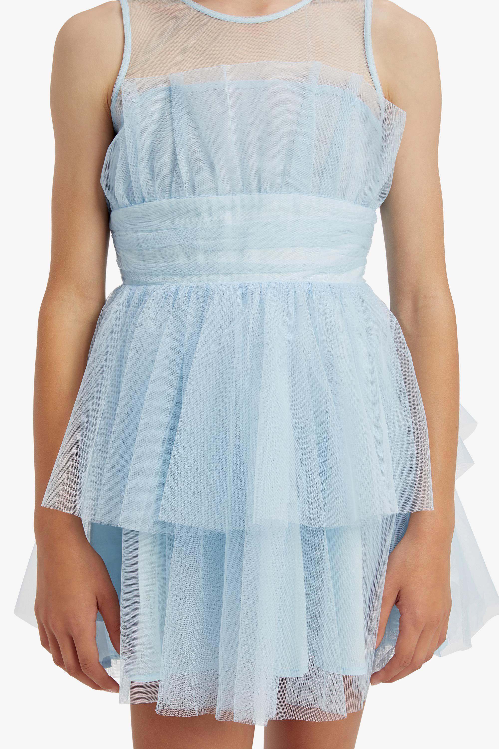 Girls Fallon Tulle Mini Dress In Bijou Blue | Bardot Junior