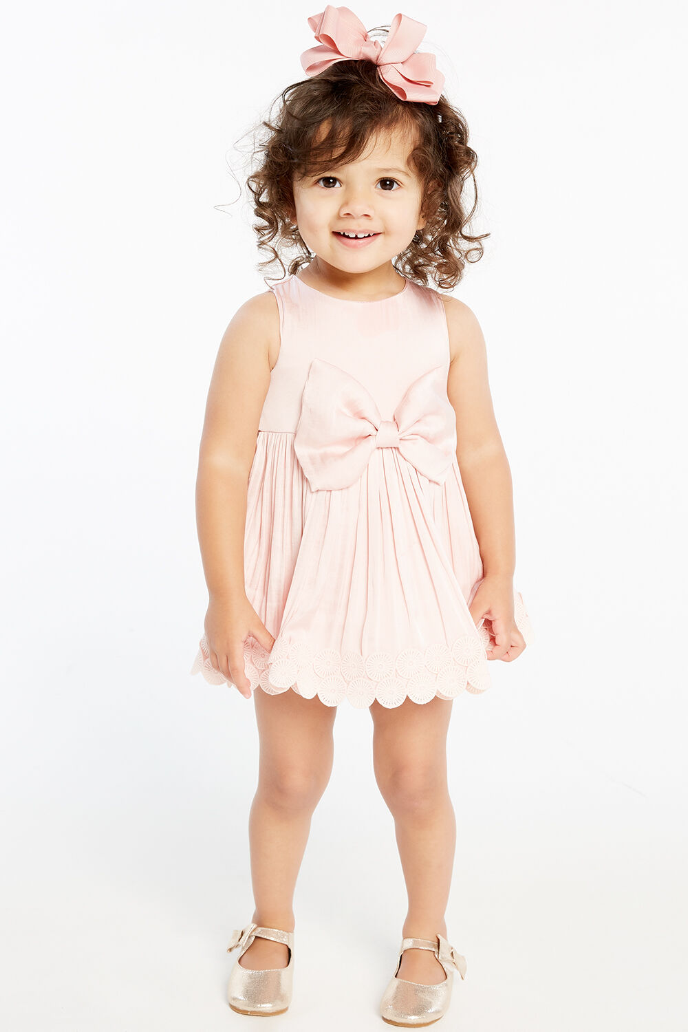 BABY GIRL BOWIE TRIM DRESS
