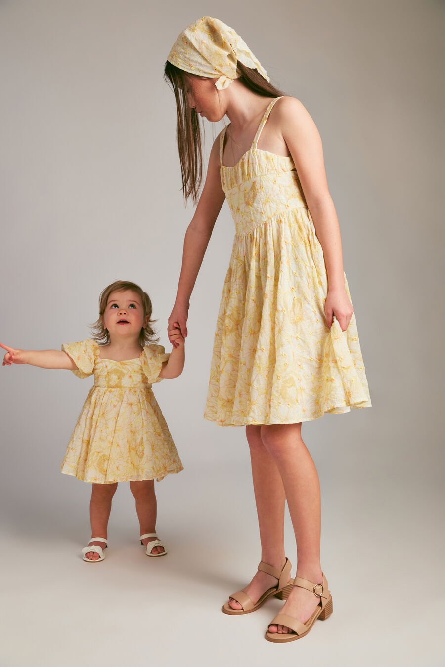 ADALINE EMBROIDERED MINI DRESS in colour Yellow Floral