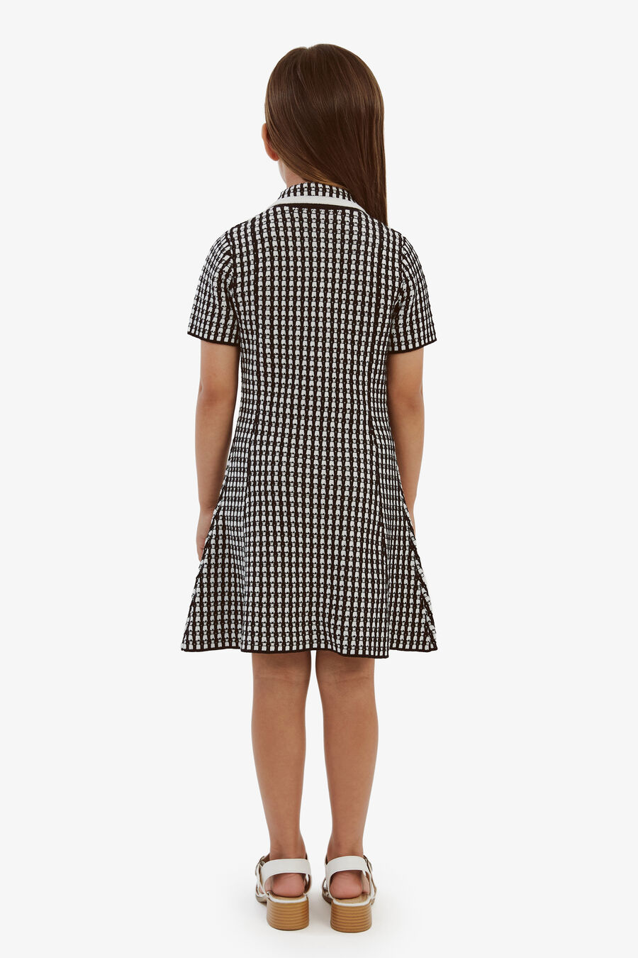 Girls Gingham Knit Dress