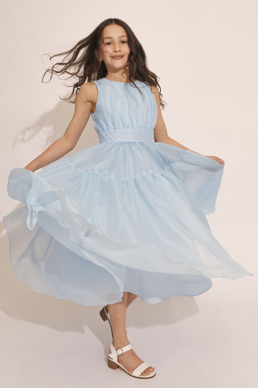 AVA MIDI DRESS in colour BLUE BELL