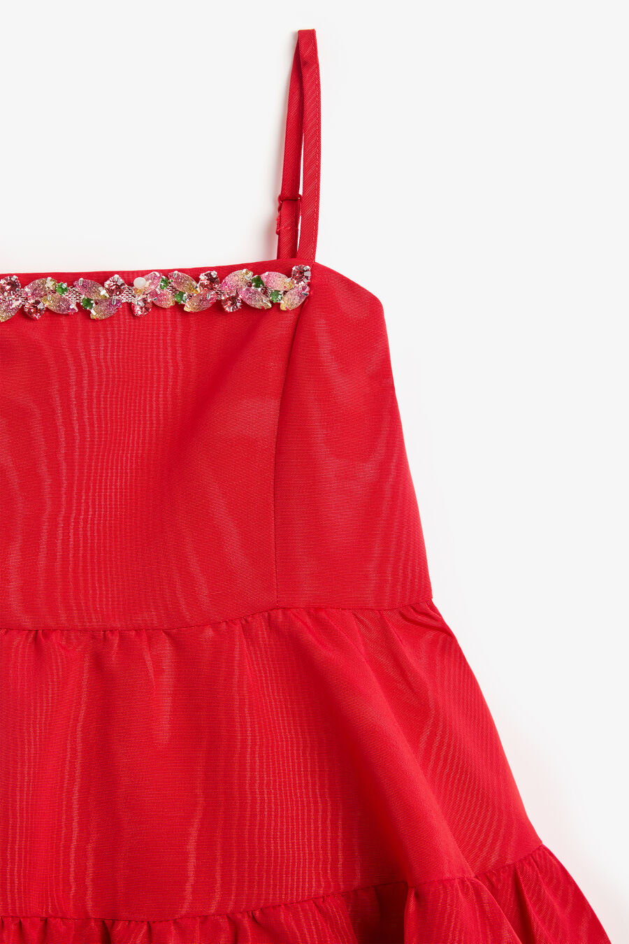 CHARLOTTE TRIM MINI DRESS in colour Red