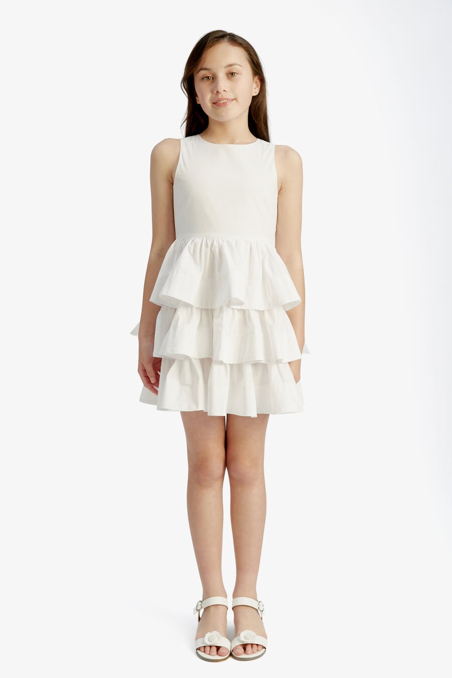 GIA POPLIN DRESS in colour WHITE