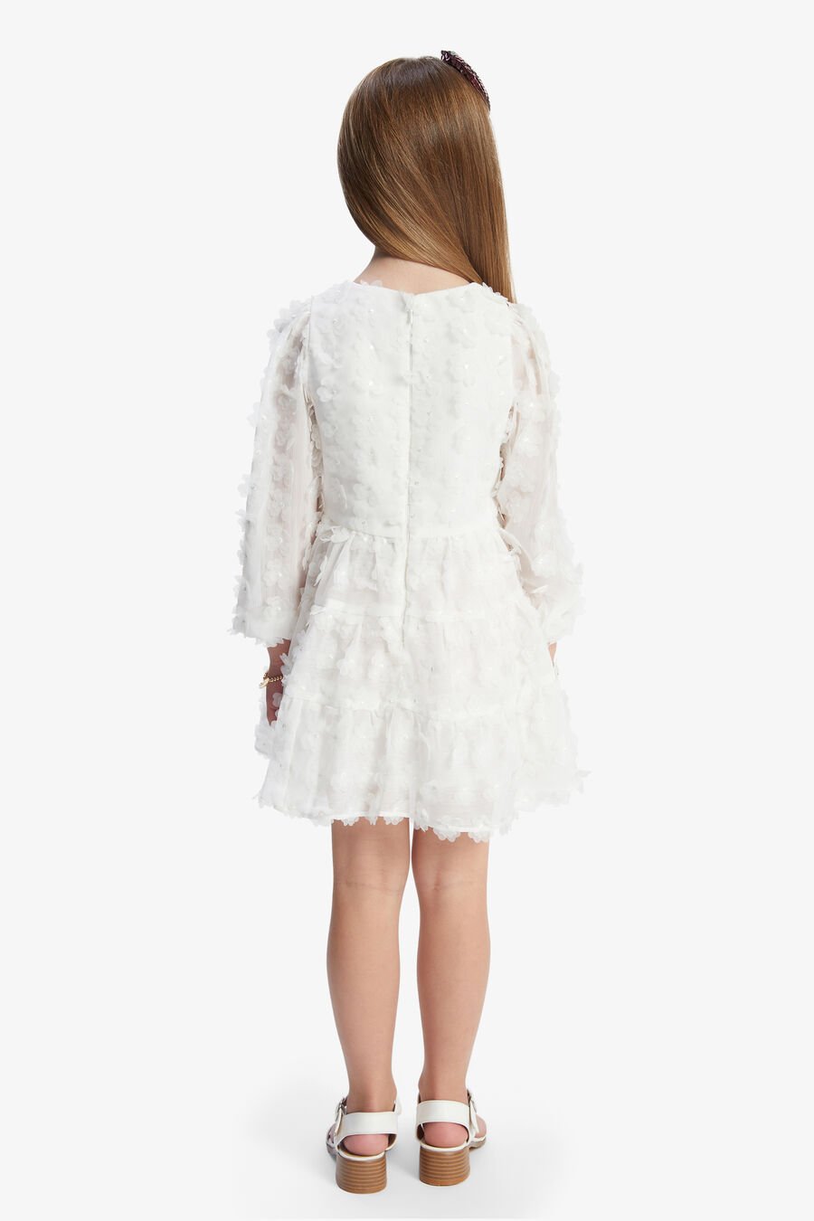 SIENNA TIERED LACE DRESS in colour ORCHIDWHT