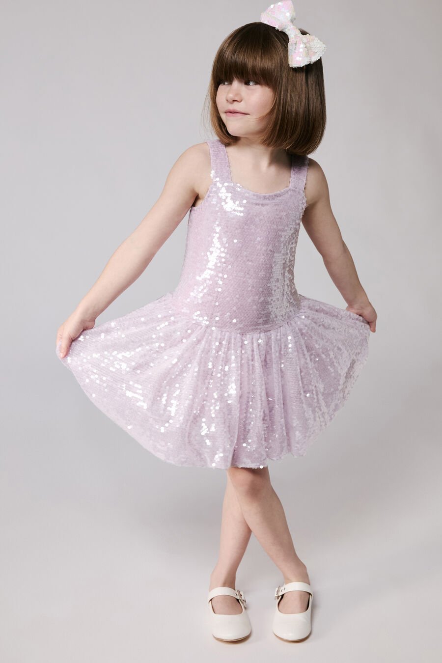 Girls Alanna Mesh Sequin Dress