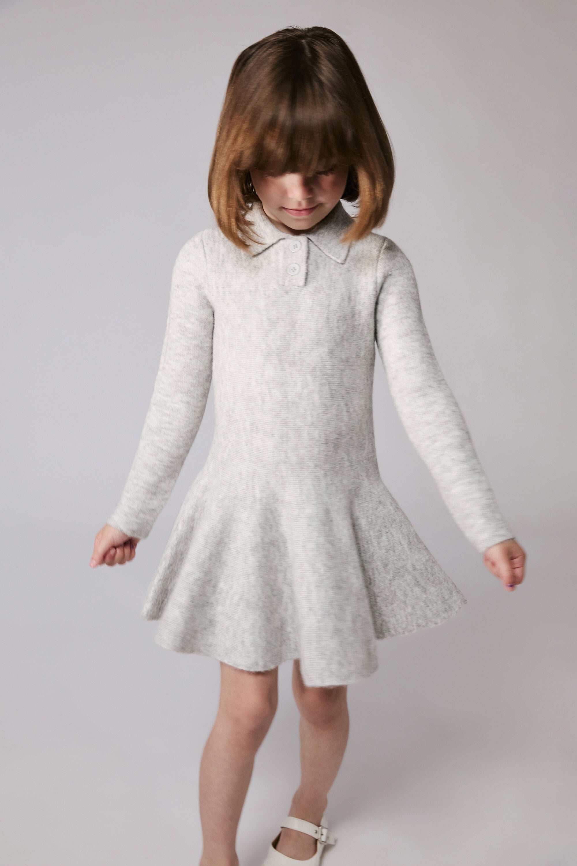 Girls Lexter Mini Knit Dress In Dove Grey | Bardot Junior Girls Lexter Mini Knit Dress In Dove Grey | Bardot Junior
