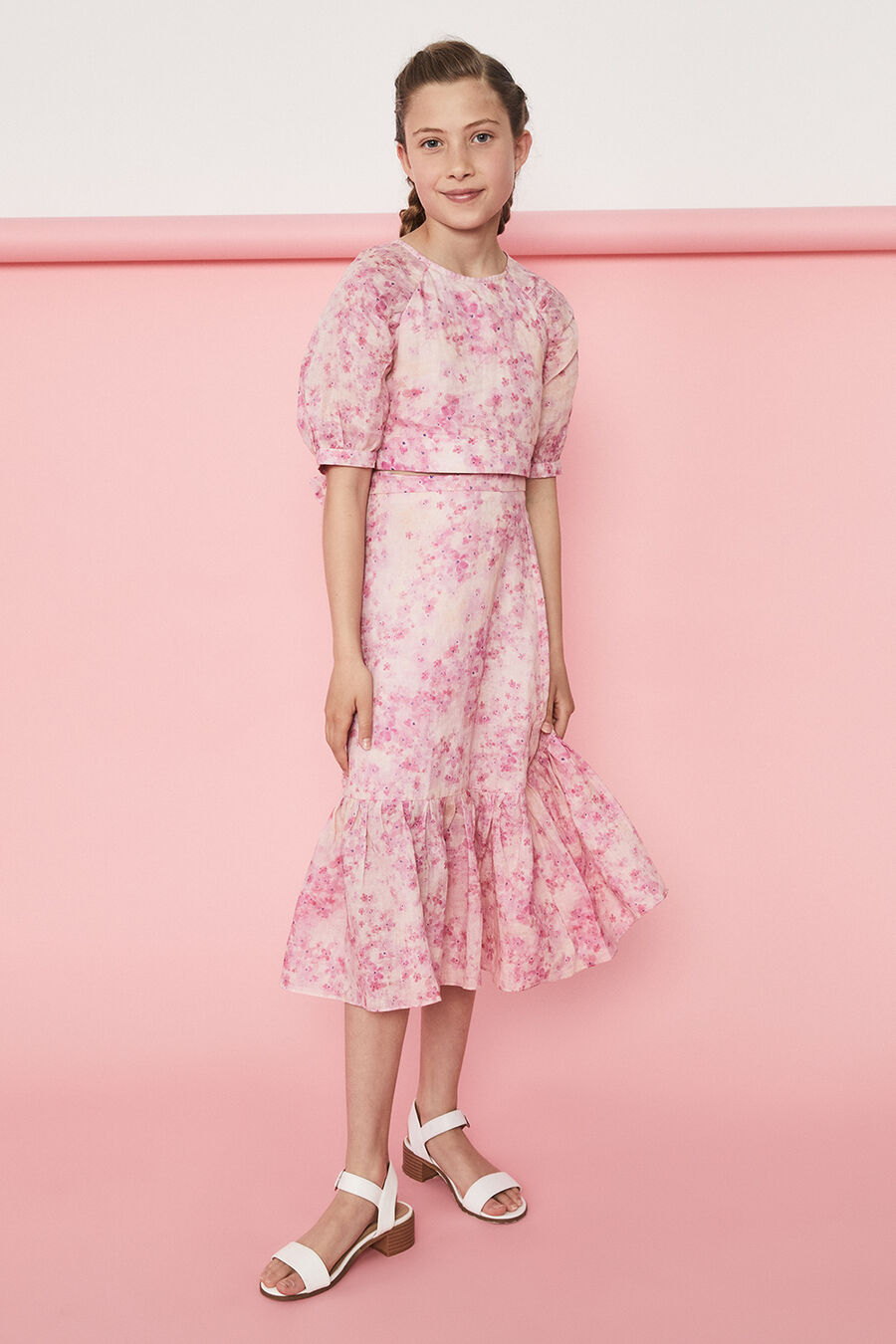 girls essie floral top