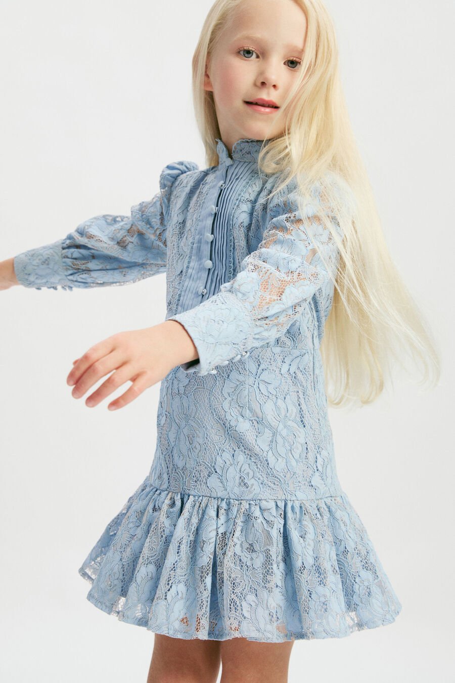 TAMARA LACE DRESS in colour BLUE