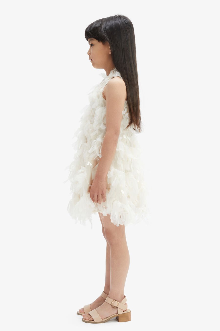 ELLE MINI HALTER DRESS in colour IVORY