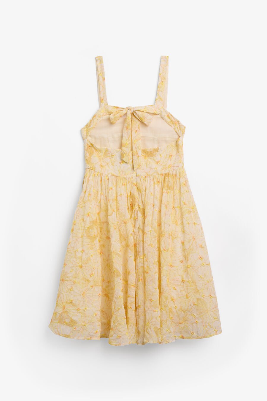 ADALINE EMBROIDERED MINI DRESS in colour Yellow Floral