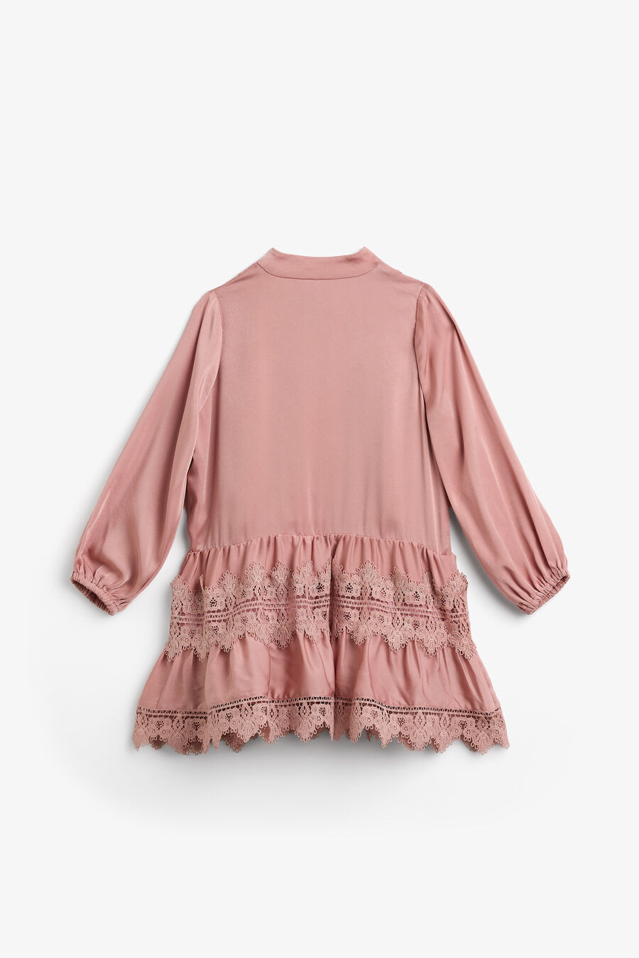 ANIE SATIN SHIRT DRESS in colour Dusty Pink