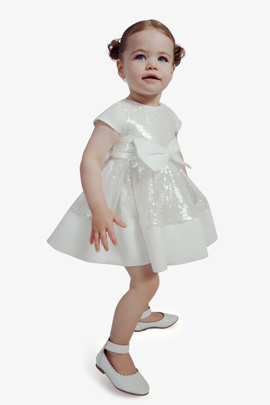 AVA STARLET SEQUIN DRESS in colour WHITE