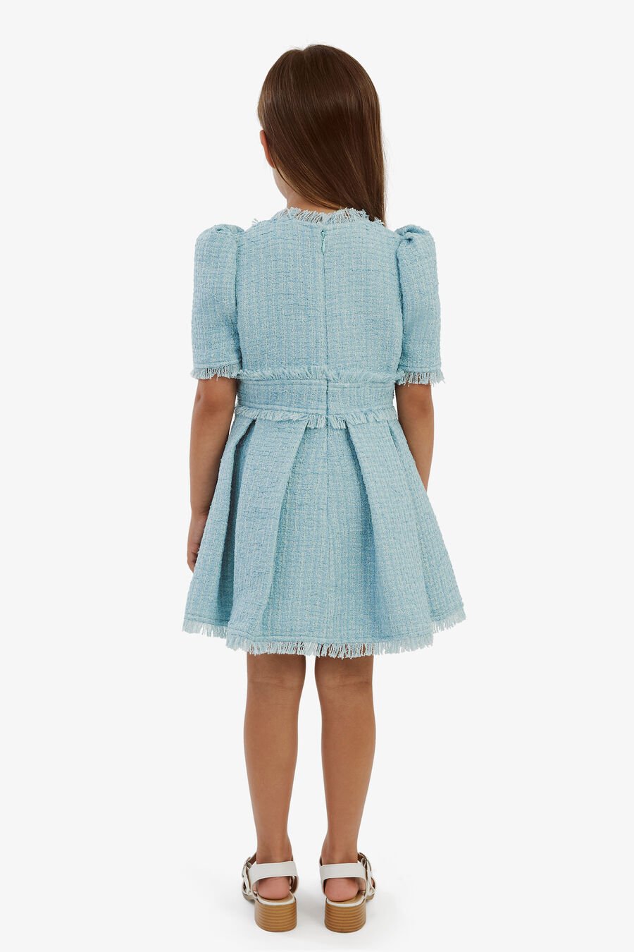 BRIELLE BOUCLE DRESS in colour BABY BLUE