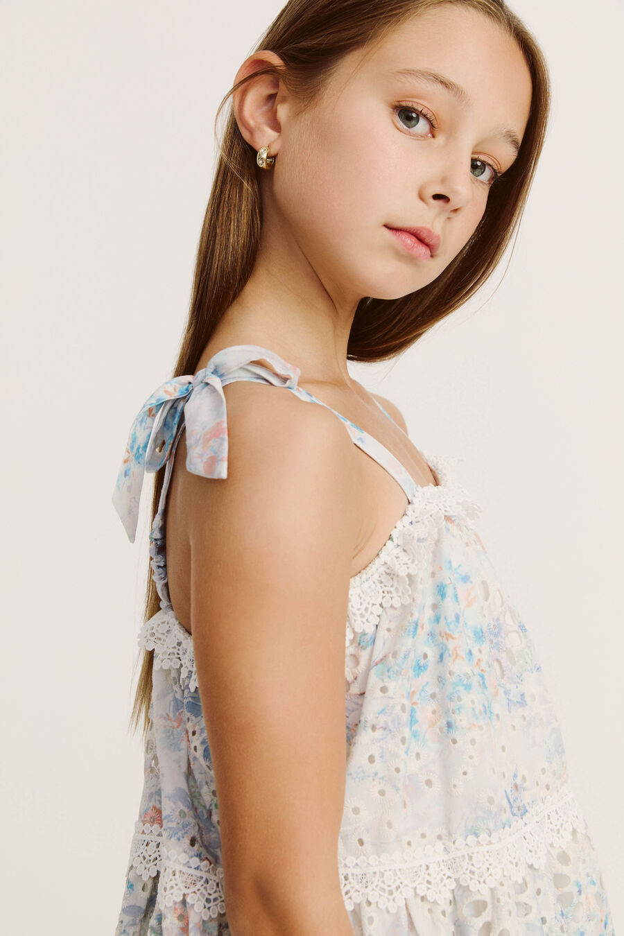 SYLVIE BRODERIE MINI DRESS in colour AUTUMN FL