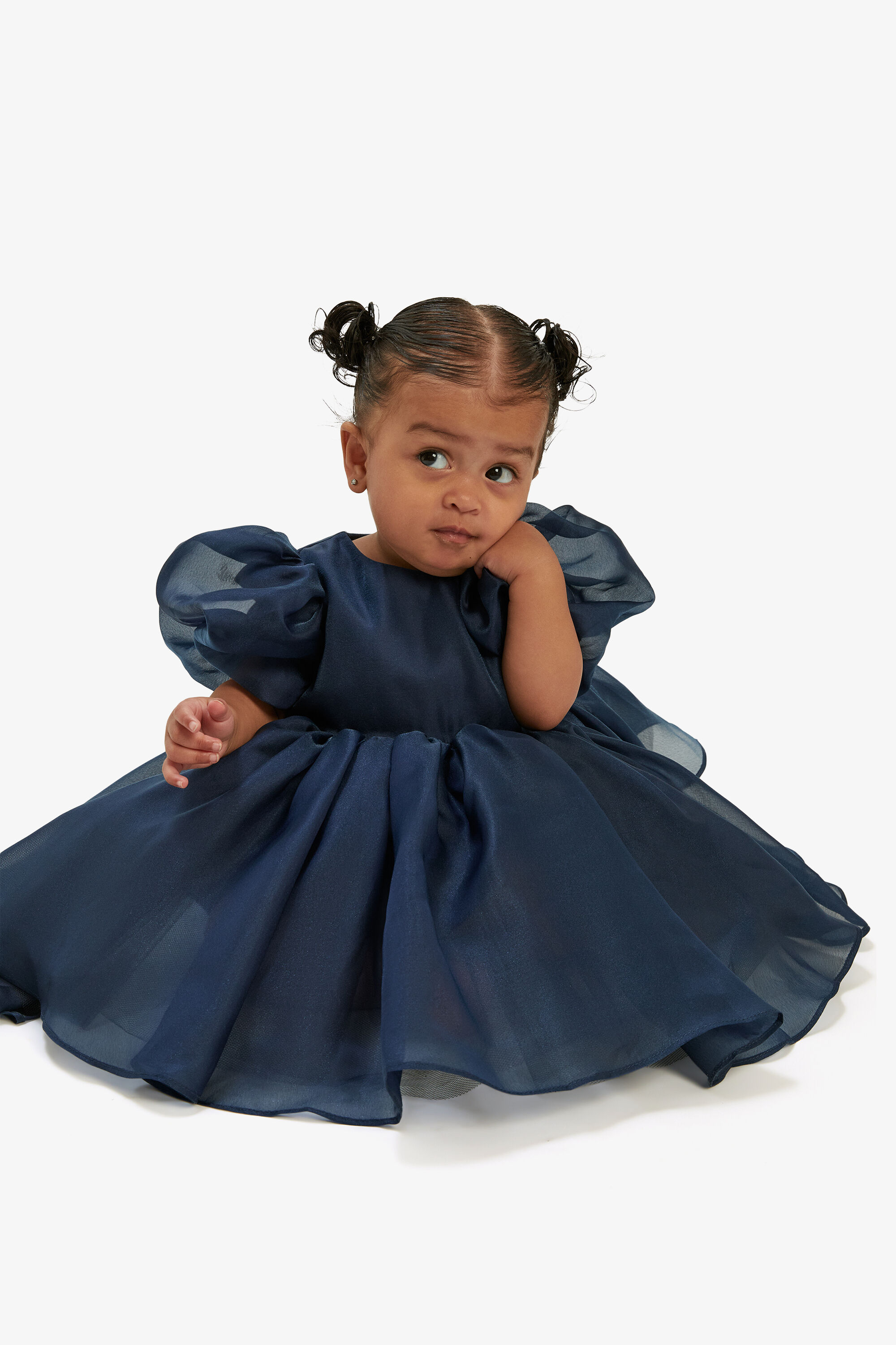 Baby Girl Juliet Organza Mini Dress In Navy Bardot Junior