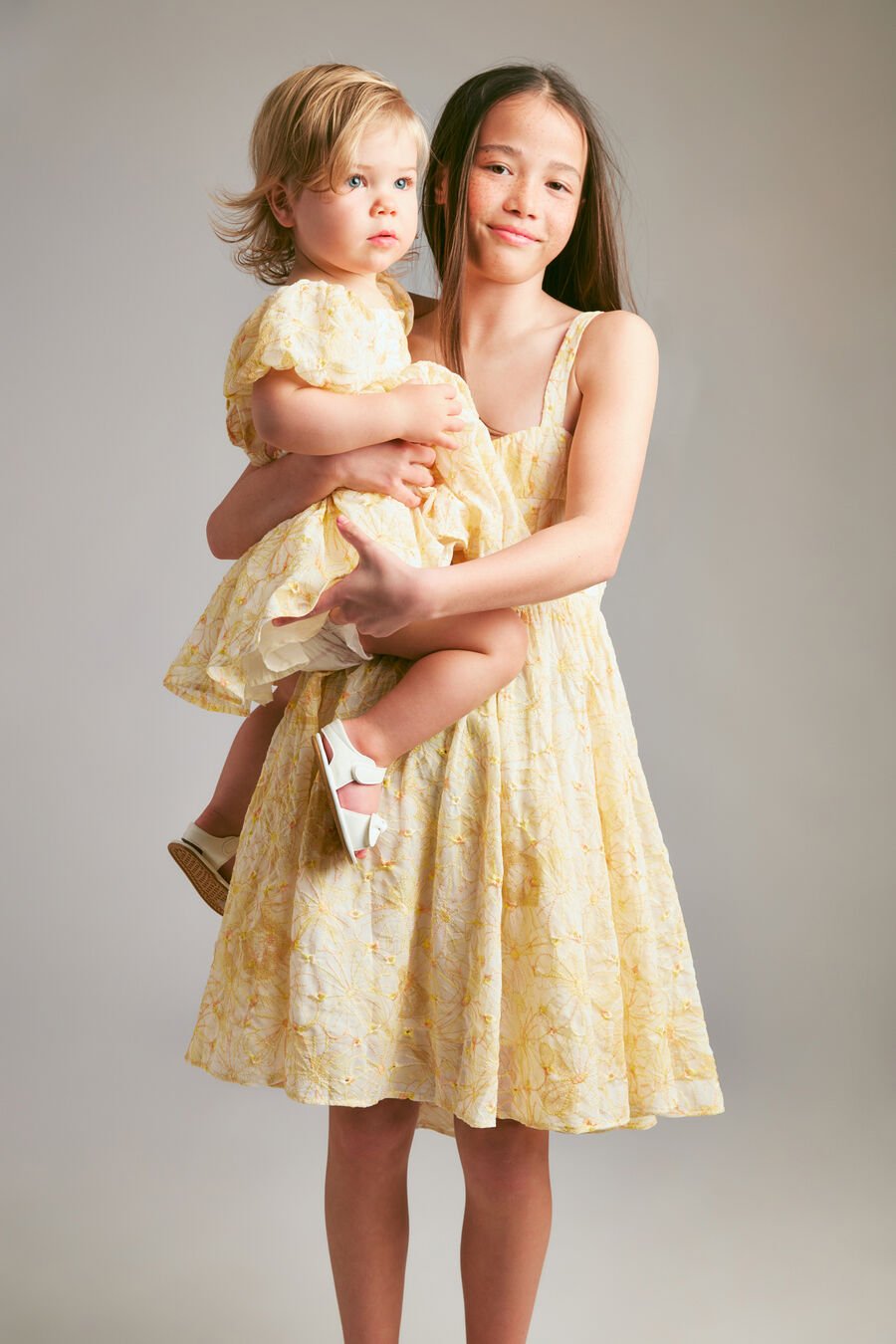 ADALINE EMBROIDERED MINI DRESS in colour Yellow Floral